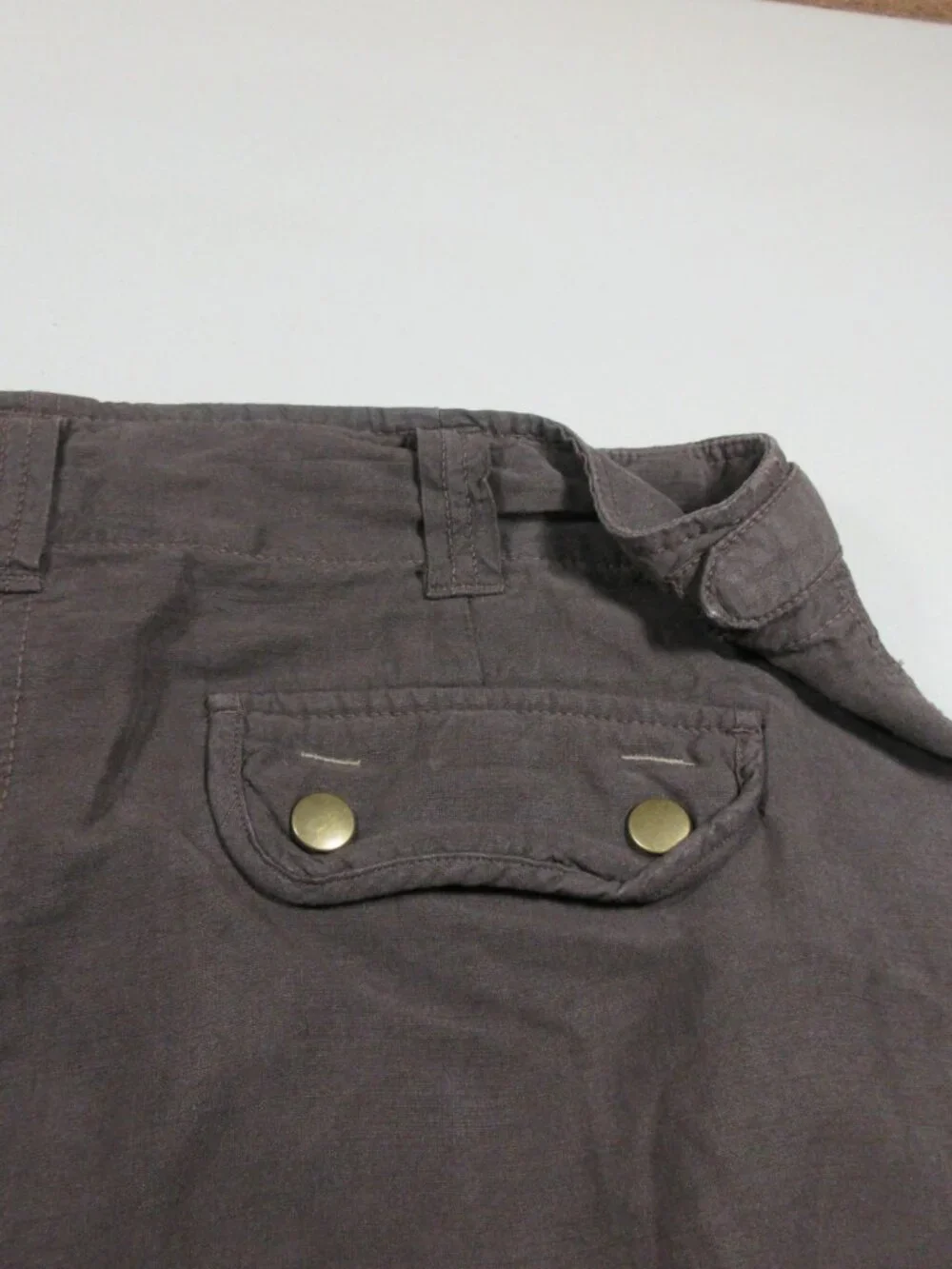 JCrew womens solid brown cargo linen silk blend knee length skirt 12